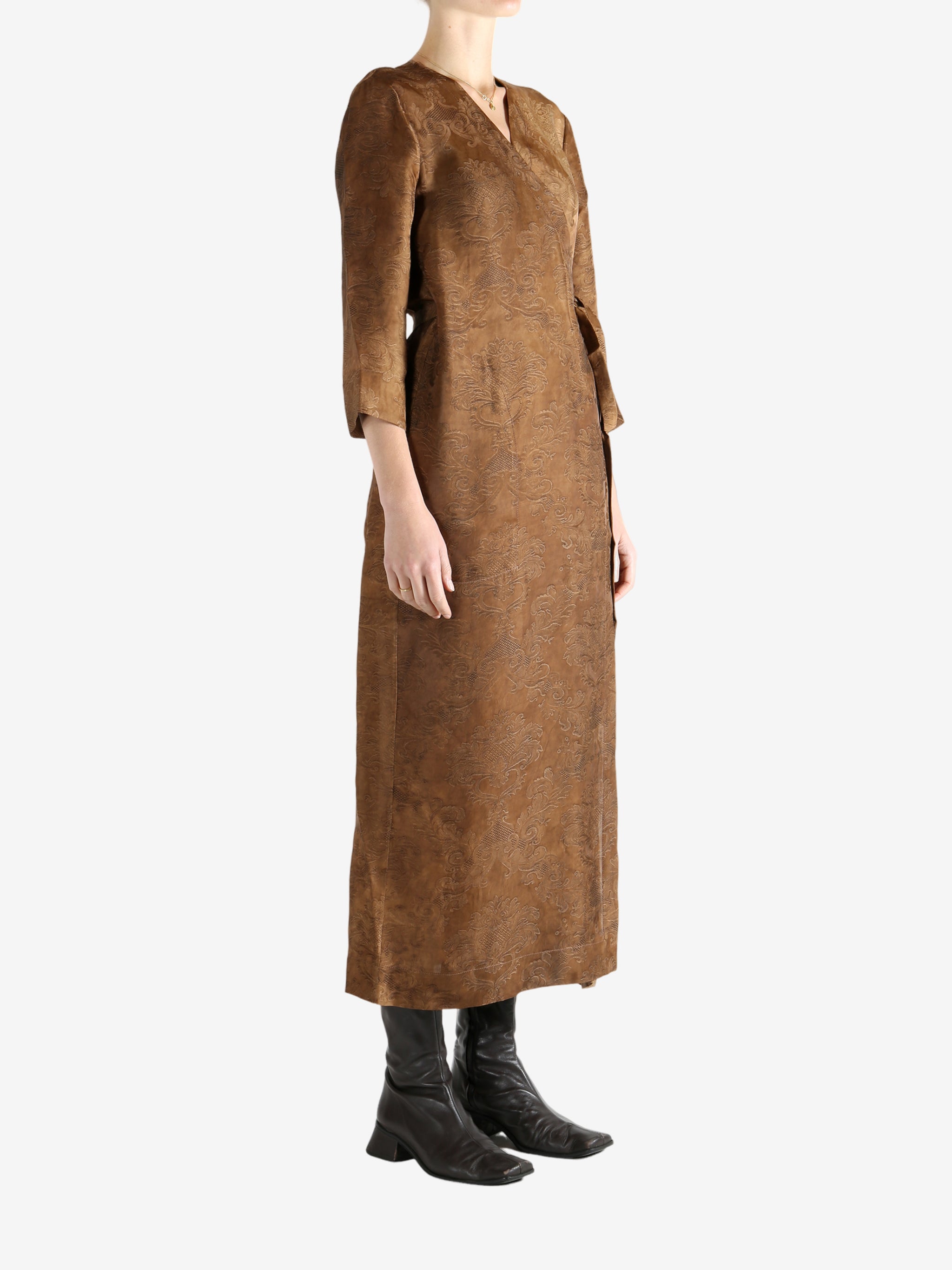 Tan dresses, full body view