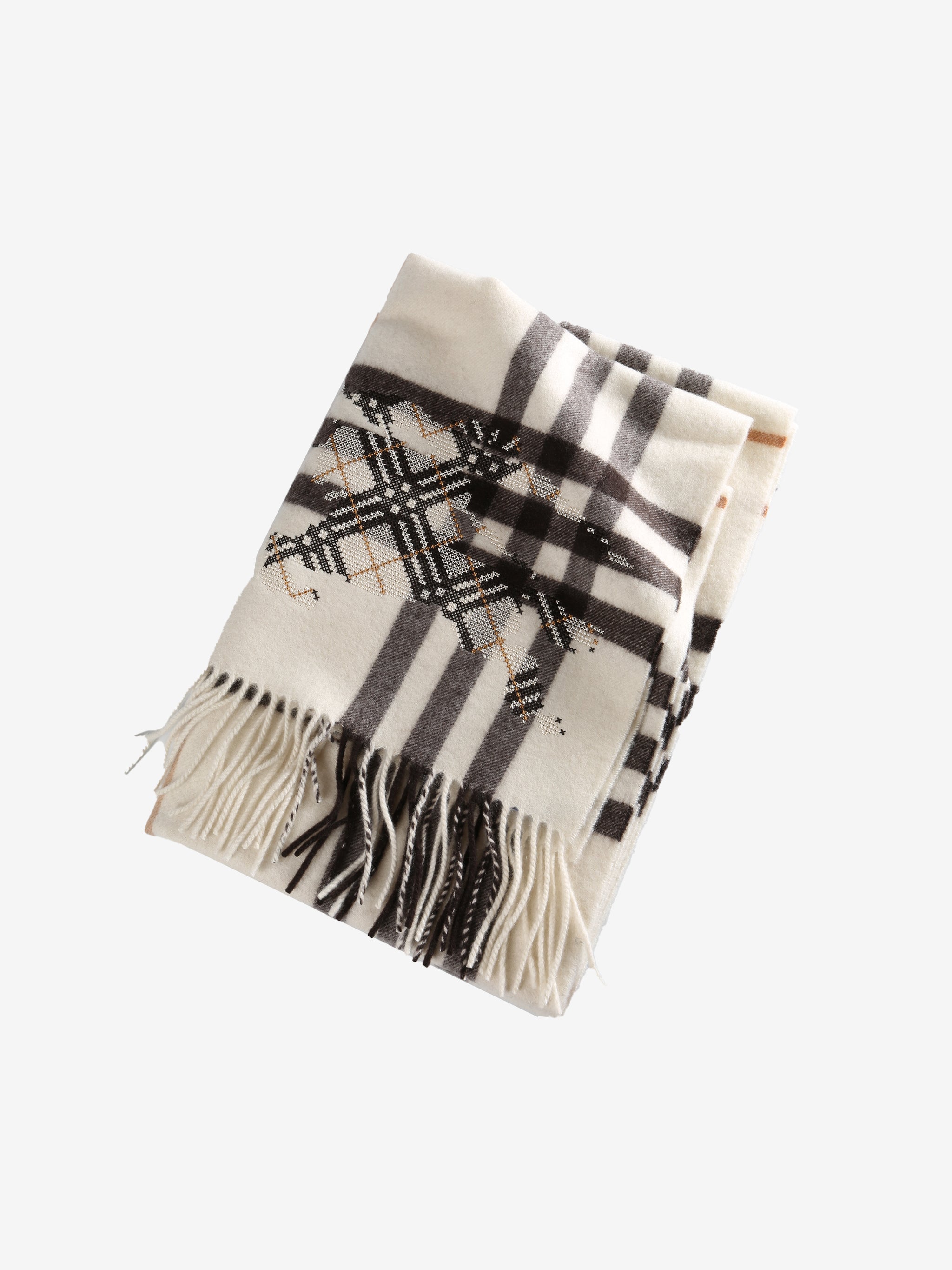 Tan scarves, front view