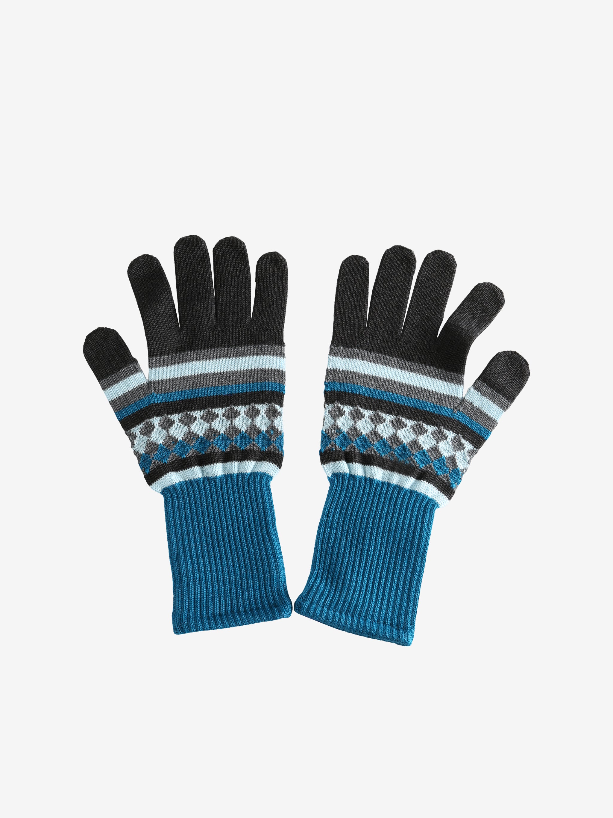 Blue gloves, front view