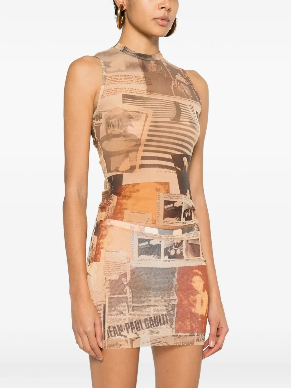 Tan tops worn by a person, showing the tops fit