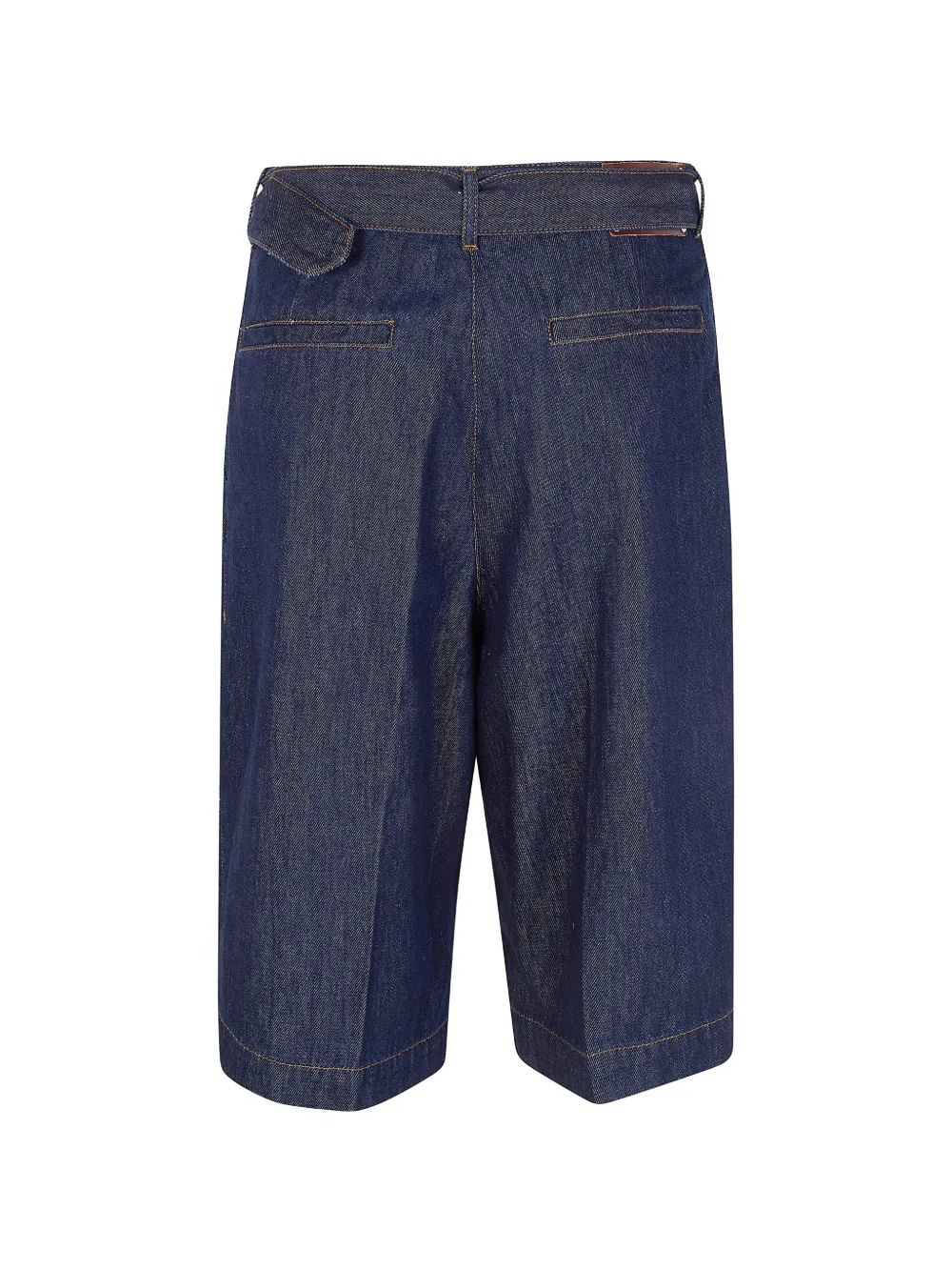 Blue shorts, back view