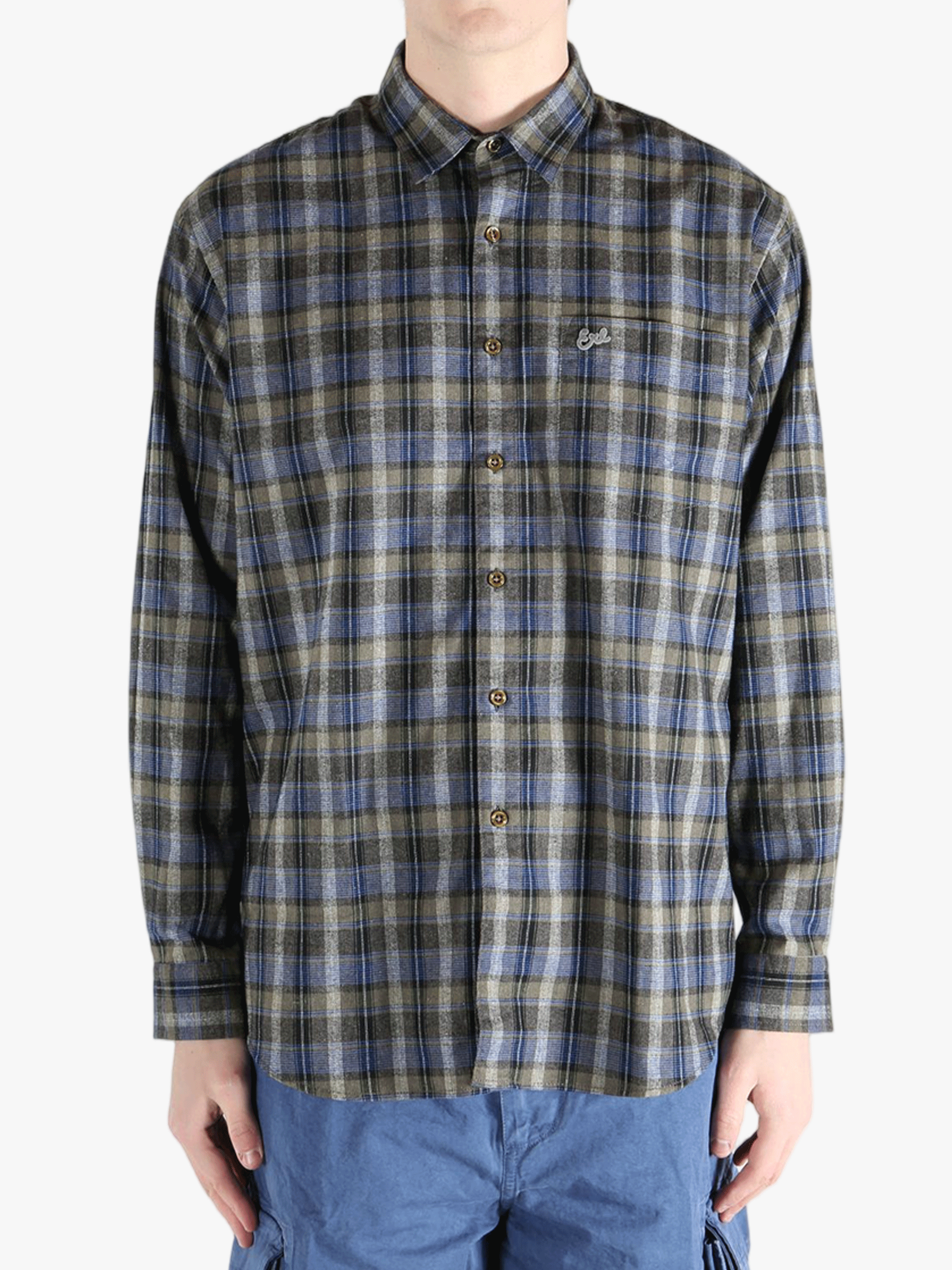 Grey shirts worn by a person, showing the shirts fit